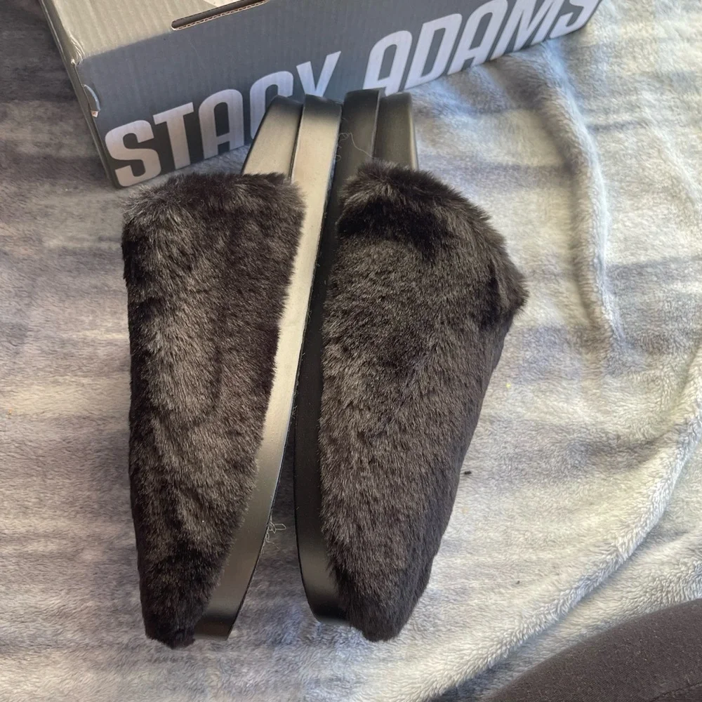 Stacy Adams NIB Montecito black slip on house shoes slippers